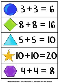 Hentematematik med pluspar, fordobling, talpar til plus og addition 