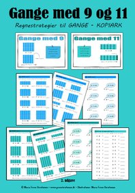 Regnestrategier. Gange. Multiplikation. Plakater. Matematik. Gange med 10. Gange med 9. Gange med 11.