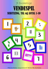 Vendespil, subitizing, tal, antal, matematik, børnehaveklassen