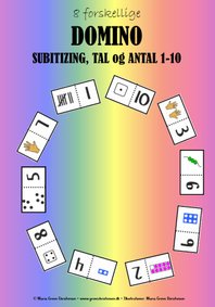 Domino, subitizing, tal, antal, matematik, børnehaveklassen