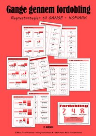 Regnestrategier. Gange. Multiplikation. Plakater. Matematik. Fordobling.